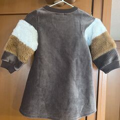 あったか　ブラウン コーデュロイ バルーンスリーブ トップス　80cm WILL MERYの画像