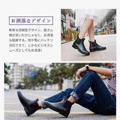 サイズ感25cm(実際24.5cm)美品　サイドゴア　PVC レインブーツ　の画像