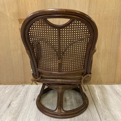藤　椅子　回転式　ロータイプの画像