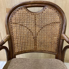 藤　椅子　回転式　ロータイプの画像