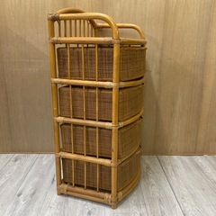 ラタン　藤　4段チェスト　タンス　収納の画像