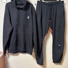 144・古着・adidas・人気黒スウェット上下・BIGサイズの画像