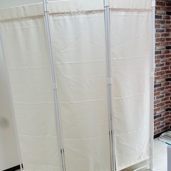 【掲載は9月末まで】【美品】クロスパーテーション 白 目隠し 壁 サロン オフィス カーテン 仕切りの画像