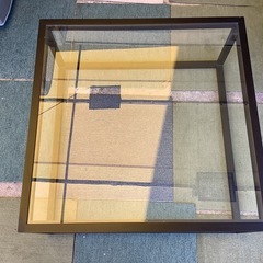 【リサイクルサービス八光】幅80㎝　北欧スタイル　ブラック ガラスセンターテーブルの画像