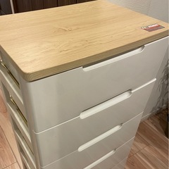 0円◆5段チェスト 白 プラスチック製◆Fits フィッツ ホワイトの画像