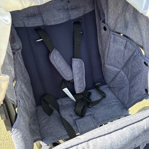専用レインコート付き　２人乗りベビーカー　