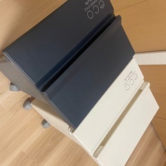 【蓋付きゴミ箱2色セット
】キッチン　キャスター付き※使用感ありの画像