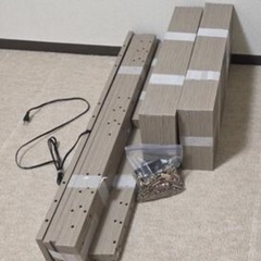 シングルベッドフレーム　　RASIK ステージベッド コンセント付き 『TUULIE トゥーリエ』グレージュ/シングル 　　の画像