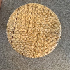 ラタン製円形スツール ベージュの画像