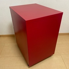 デスクワゴン★ホワイト×レッド★スチールの画像
