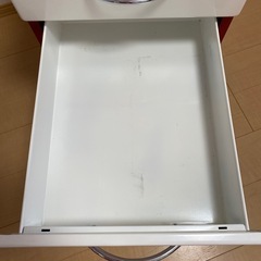 デスクワゴン★ホワイト×レッド★スチールの画像