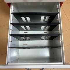 デスクワゴン★ホワイト×レッド★スチールの画像