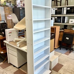 本棚 大容量 スリム  中古 本棚 家具 買取 8段 棚板可動 オープンラックの画像