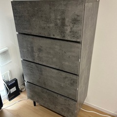 【10月7日迄】脚付きチェスト 『Stova ストーヴァ』 異素材MIX 大容量 ワイド4段 幅60cm ストーングレーの画像