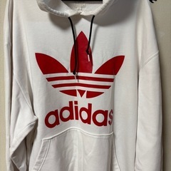 152・古着・adidas・超BIGサイズ・希少両面ビッグトレフォイルフーディの画像