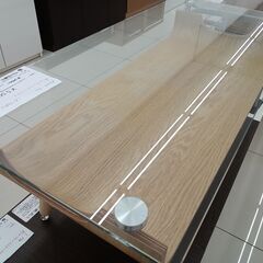 ★リユースのサカイ日立店★HJ7877 NITORI ガラステーブル ベージュ H39.5×D45×W95 クリーニング済み の画像