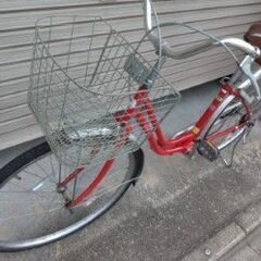 自転車　赤色　普通に乗れます！の画像