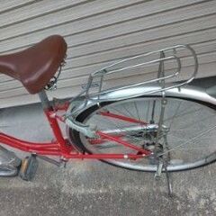 自転車　赤色　普通に乗れます！の画像