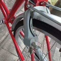 自転車　赤色　普通に乗れます！の画像