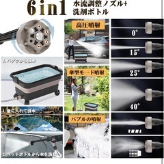 高圧洗浄機 20L折り畳みバケツ付き【ぴかぴか洗浄店監修】8MPa コードレス 充電式 PSE認証済の画像