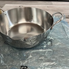 新品未使用　天ぷら鍋　ステンレスの画像