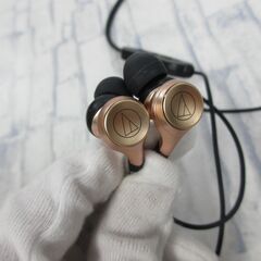 ( M-908 )audio-technica ワイヤレスイヤホン ATH-CKS660XBT ネックバンド マイク 通話 カッパーゴールド 中古 動作確認済みの画像