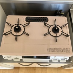 取引済　都市ガス用　リンナイ　グリル付きガステーブル　ガスコンロ　ピンク　KG67PKRの画像