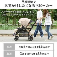 二人乗りベビーカーの画像