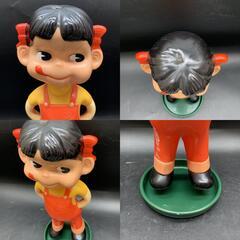 M367　ペコちゃん 当時物 昭和レトロ ソフビ 全長約31㎝　首振り人形 不二家 FUJIYA 人形 ビンテージ フィギュア レトロの画像