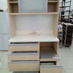★リユースのサカイ日立店★HJ7882 髙橋木工所 レンジボード ベージュ H186.5×D51×W100.5 クリーニング済み の画像