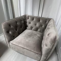 LOWYA 一人掛けソファ コンパクト ベルベットの画像