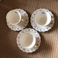 来客用のコップ＆皿セットの画像