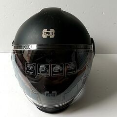 CRG CYRILオートバイ用フルフェイスヘルメット【Lサイズ】マットブラック 傷 色落ちあり ジャンクの画像
