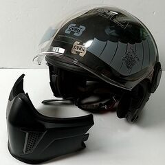 CRG CYRILオートバイ用フルフェイスヘルメット【Lサイズ】マットブラック 傷 色落ちあり ジャンクの画像