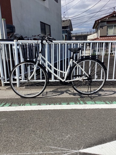 【中古自転車】　(白／黒)  27インチ