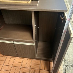 収納キャビネット（ブラウン）幅90×奥行40×高さ90cmの画像