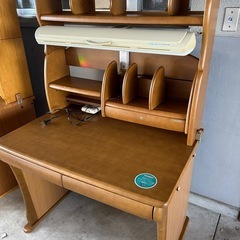 くろがね 木製学習机 棚付きの画像