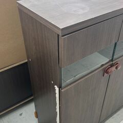 ★リユースのサカイ千葉中央店★  食器棚 ブラウン H86×D30×W90 クリーニング済み TC4767の画像