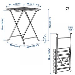 【美品】IKEA テルノー 折りたたみテーブル＆チェアセット（ベランダ・バルコニーに◎))の画像
