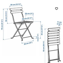 【美品】IKEA テルノー 折りたたみテーブル＆チェアセット（ベランダ・バルコニーに◎))の画像