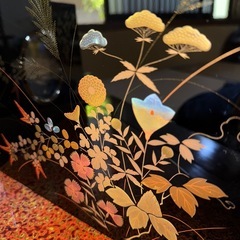 木曽漆器　時計の画像