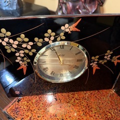 木曽漆器　時計の画像