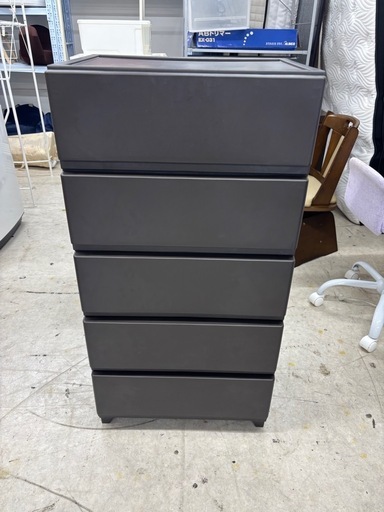 クローゼット用　チェスト　引き出し5段付き　サイズ：奥行42cm×幅54cm×高さ106cm