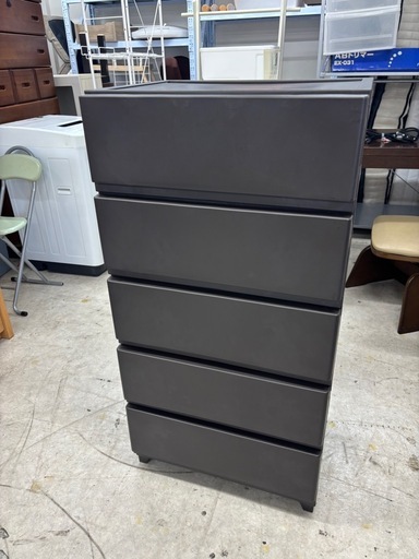 クローゼット用　チェスト　引き出し5段付き　サイズ：奥行42cm×幅54cm×高さ106cm