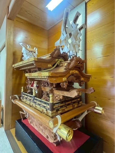 【大神輿】本格木彫り／大人4人で移動できる／子供会・お祭り・イベント用

