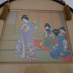 上村松園 ”舞仕度” 複製 色紙額 和風インテリア額の画像
