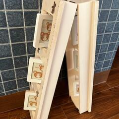 【★引き取り限定】 木製フォトフレーム ベアモチーフ 壁掛け 縦型の画像