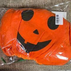 ハロウィン コスプレ 子供 カボチャ 男女兼用 タトゥーシール付き【S80㎝】の画像