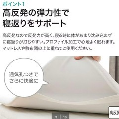 ニトリ 高反発マットレス トッパー 約4cm ダブルの画像