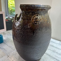 陶器 手桶傘立て 大型花瓶　和風　信楽？　の画像